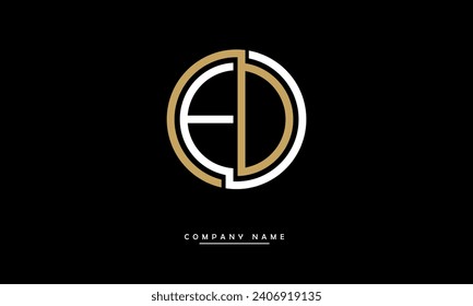 ED, DE Abstract Letters Logo Monogram