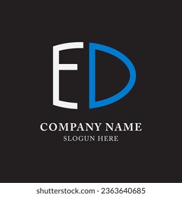 ED DE abstract monogram initial letter logo design template.