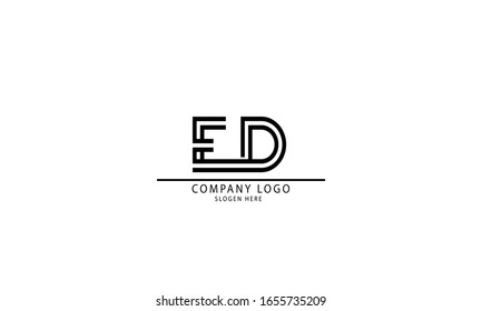 ED DE abstract vector logo monogram template