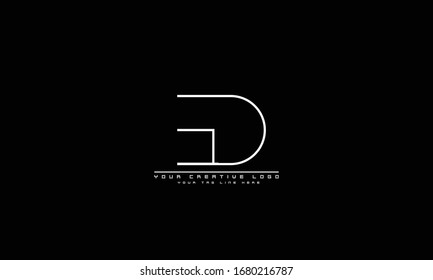 ED DE abstract vector logo monogram template