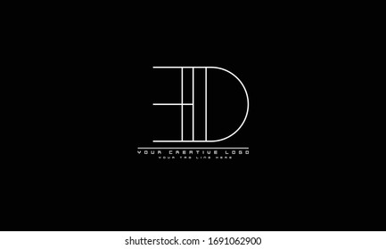 ED DE abstract vector logo monogram template