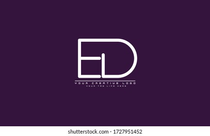 ED DE abstract vector logo monogram template