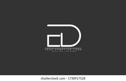 ED DE abstract vector logo monogram template