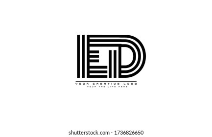 ED DE abstract vector logo monogram template