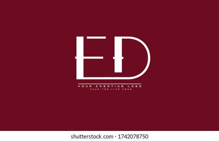 ED DE abstract vector logo monogram template