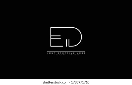 ED DE abstract vector logo monogram template