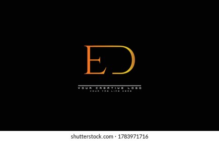 ED DE abstract vector logo monogram template