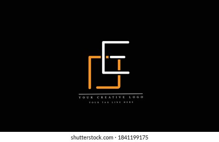 ED DE abstract vector logo monogram template