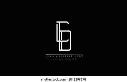 ED DE abstract vector logo monogram template