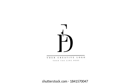 ED DE abstract vector logo monogram template