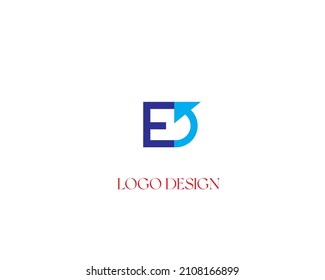 ED DE abstract vector logo monogram template