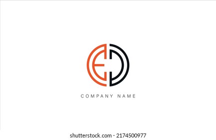 ED, DE Alphabet Letters Logo Monogram