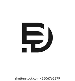 ED, DE Alphabet Letters Logo Monogram