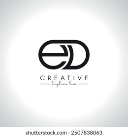 ED DE Alphabet Letters Monogram Logo Design. Initial Vector Symbol.