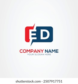 ED or DE Creative Modern Letters Logo Design Element