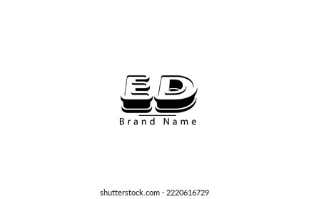 ED DE E D abstract vector logo monogram template