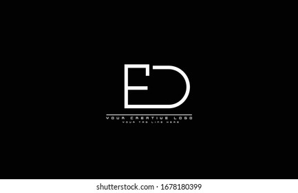 ED DE FD abstract vector logo monogram template