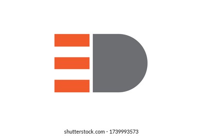 ED or DE Letter Initial Logo Design, Vector Template