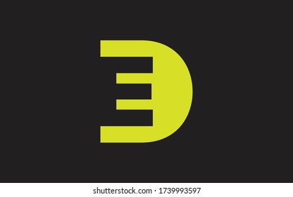 ED or DE Letter Initial Logo Design, Vector Template