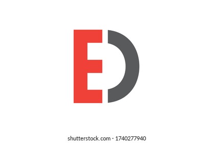 ED or DE Letter Initial Logo Design, Vector Template