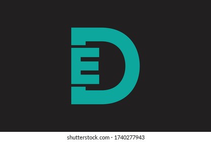 ED or DE Letter Initial Logo Design, Vector Template