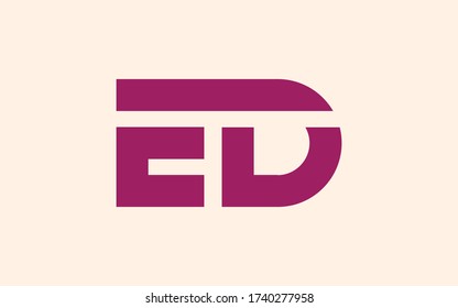 ED or DE Letter Initial Logo Design, Vector Template