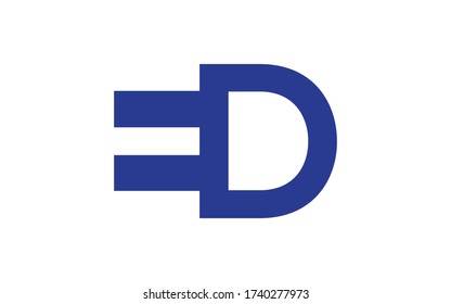 ED or DE Letter Initial Logo Design, Vector Template