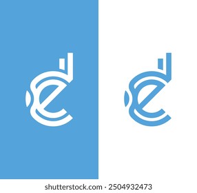 ED or DE letter logo design vector