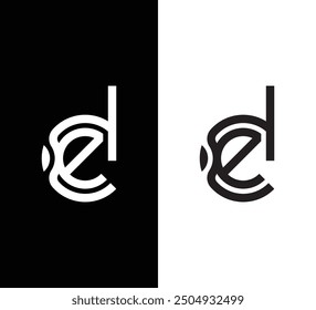 ED or DE letter logo design vector