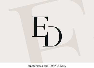 ED or DE letter logo icon design. Classic style luxury initials monogram.