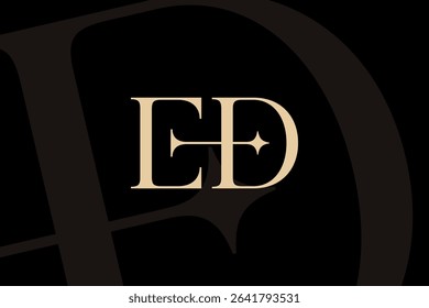 ED or DE letter logo icon design. Classic style luxury initials monogram.