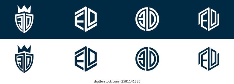 ED DE letter logo set design