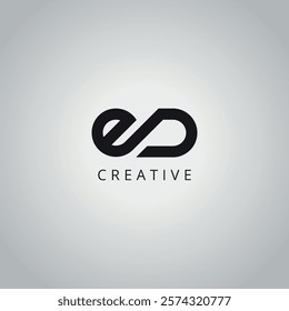 ED DE Modern Creative Minimal Business Letter Logo Design Vector Icon Symbol.