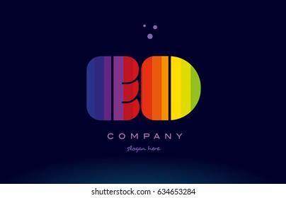 ed e d alphabet letter colorful creative colors text dots creative company logo vector icon design template