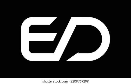 ED E D Letter Logo Design. Creative Icon Modern Letters Vector Logo. Pro Vector