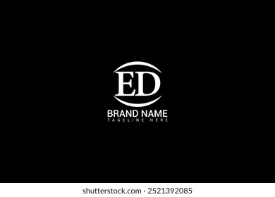 ED E D letter logo design. Initial letter ED linked circle uppercase monogram logo red and blue. ED logo, E D design. ed, e d