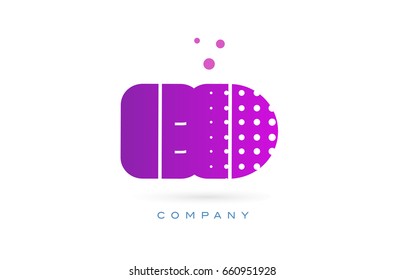 ed e d pink dots dotted letter logo alphabet creative company vector icon design template