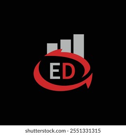 PLANTILLA de diseño del logotipo de ED Financial, logotipo de ED Financial, Vector de tecnología de ED