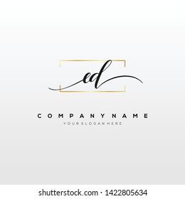 ED handwriting initial logo template vector.