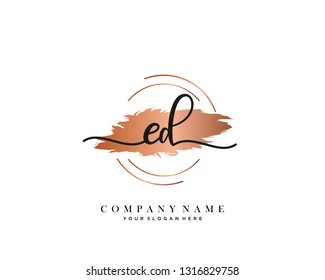 ED handwriting initial  logo vector