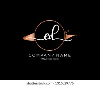 ED handwriting initial  logo vector