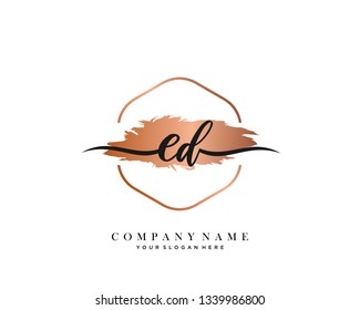 ED handwriting initial  logo vector