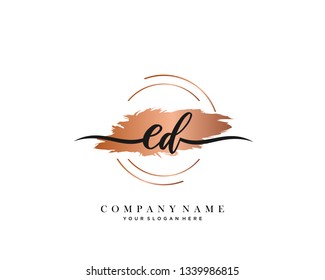 ED handwriting initial  logo vector