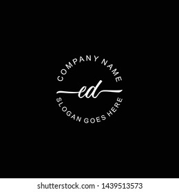 ED handwriting logo template vector