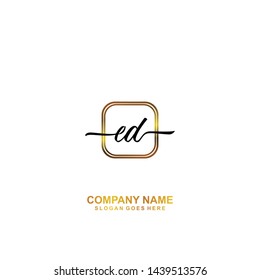 ED handwriting logo template vector