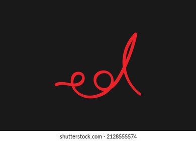 ed handwritten logo for identity. ed initial handwritten calligraphy, for monogram and logo. 