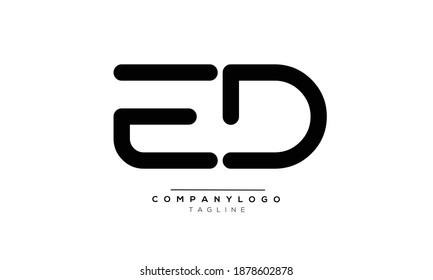 ED icon monogram letter text alphabet logo design
