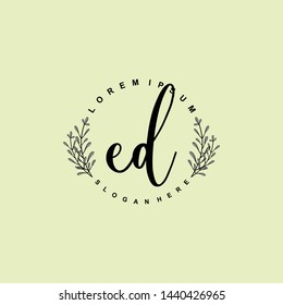 ED Initial beauty floral logo template