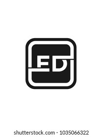 ED initial box letter logo template vector