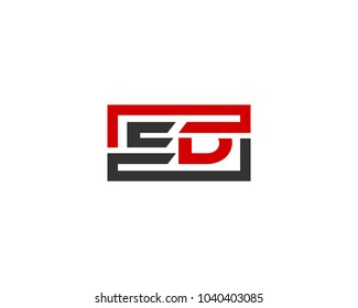 ED initial box letter logo template vector